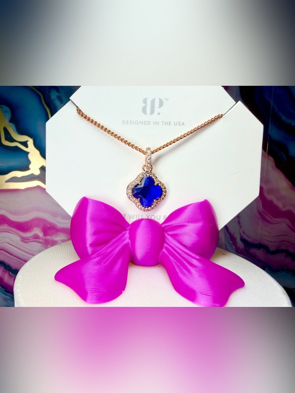 Bomb Party Clover Necklace “Salty Air Siren” on RG NK81292